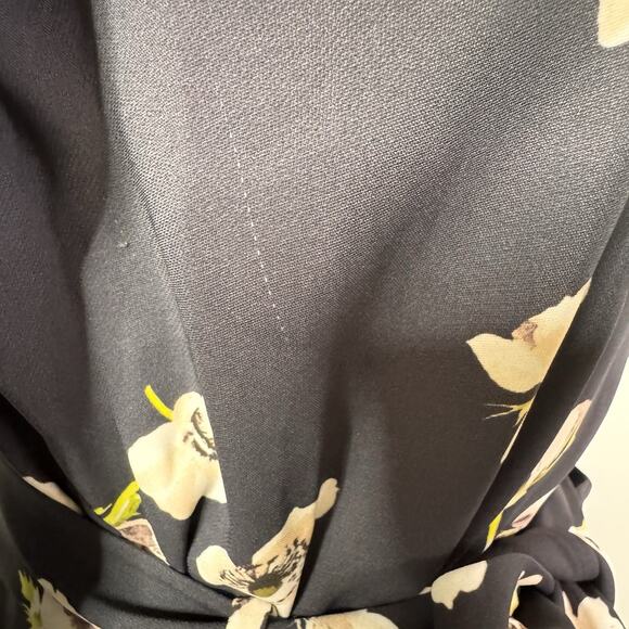 Lela Rose Midnight Floral Lace Hem Double Breasted Wrap Dress Size 2 NWT - Picture 12 of 16